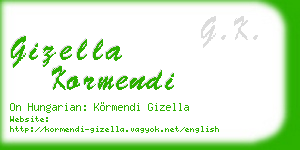 gizella kormendi business card